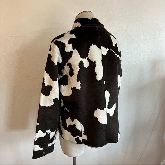 Copper Key Jackets & Coats Vintage Large Copper Key Leather Jacket Vegan Cow Print Y2k Funny